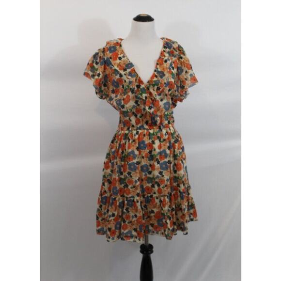 TROVATA Birds of Paradis Sz M Medium Marcella Dress Marina Floral Ruffle - Picture 5 of 8